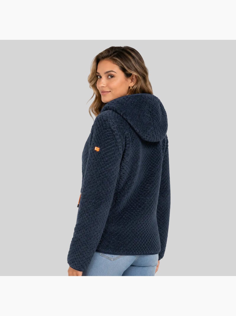 Veste polaire à capuche torsade – geographical norway Bleu marine - Kiabi