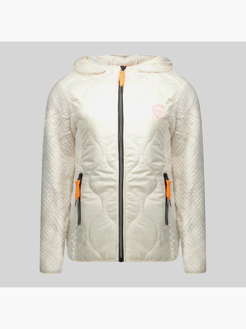 Veste polaire à capuche torsade – geographical norway Crème - Kiabi