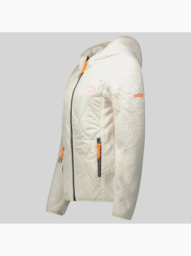 Veste polaire à capuche torsade – geographical norway Crème - Kiabi