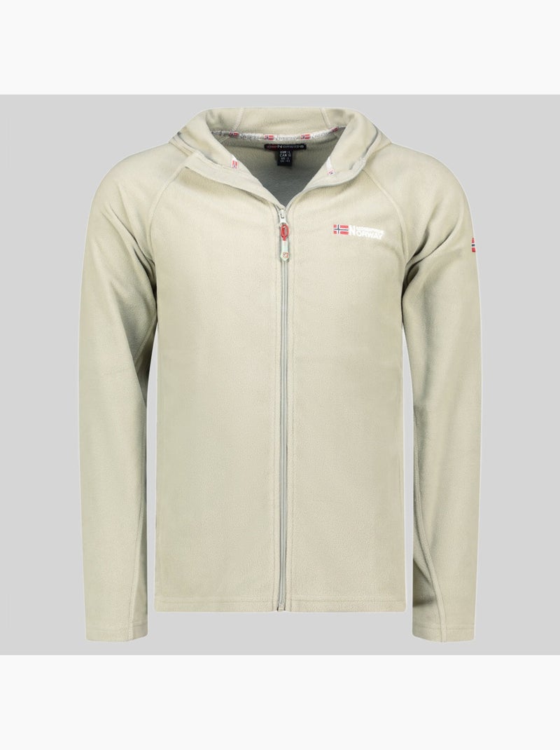 Veste polaire à capuche tugood – geographical norway Vert Sauge - Kiabi