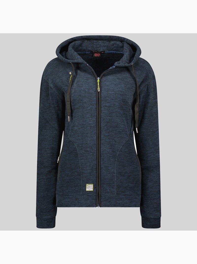 Veste polaire à capuche twelve – geographical norway Bleu marine - Kiabi