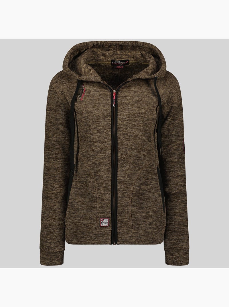 Veste polaire à capuche twelve – geographical norway Taupe - Kiabi