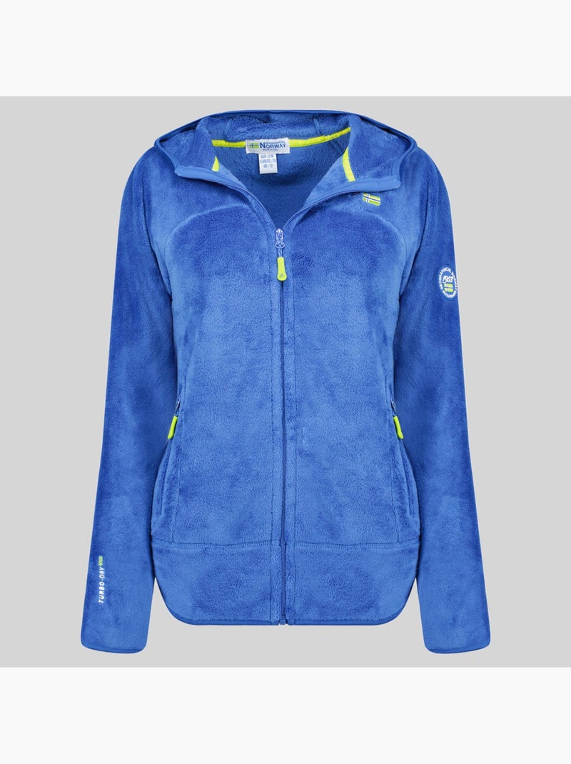 Veste polaire à capuche upalood – geographical norway Bleu roi - Kiabi