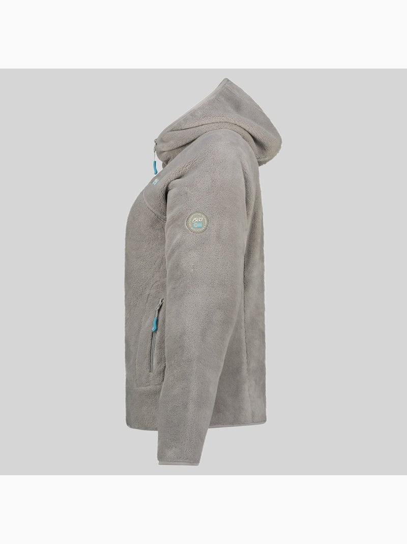 Veste polaire à capuche upalood – geographical norway Gris clair - Kiabi