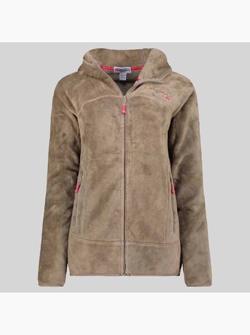 Veste polaire à capuche upalood – geographical norway Taupe - Kiabi