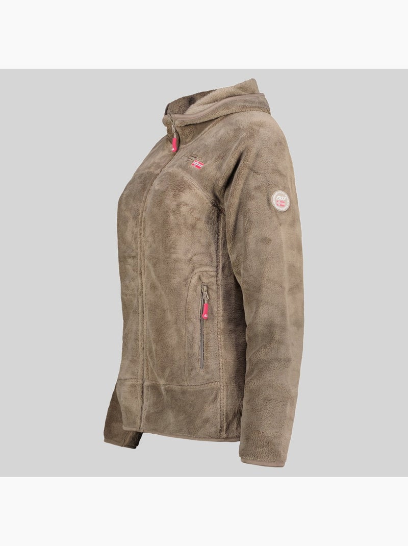 Veste polaire à capuche upalood – geographical norway Taupe - Kiabi