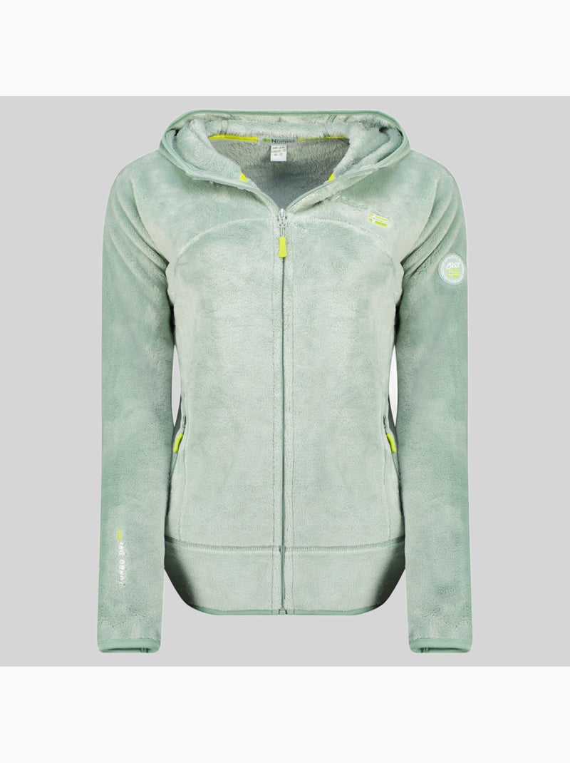 Veste polaire à capuche upalood – geographical norway Vert pastel - Kiabi
