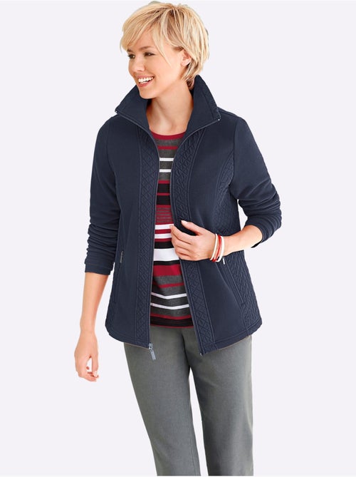 Veste polaire à col à revers avec empiècements et glissières - Taille standard - Witt - Kiabi