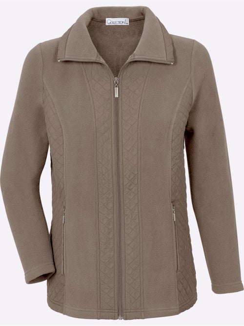 Veste polaire à col à revers avec empiècements et glissières - Taille standard - Witt - Kiabi