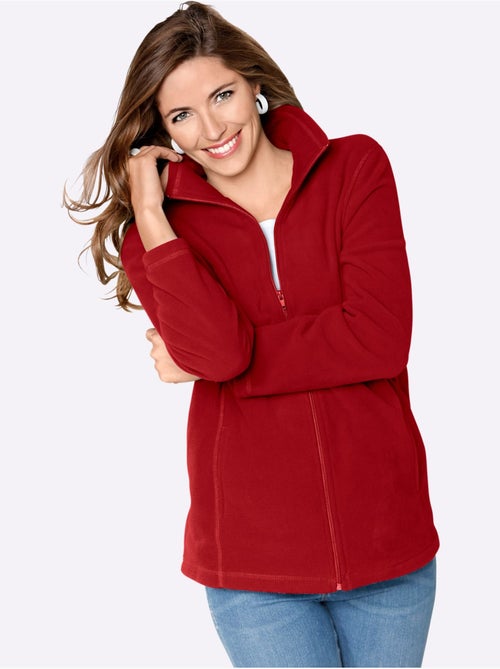 Veste polaire à col à revers avec poches et glissière - Taille standard - Moda Vilona - Kiabi