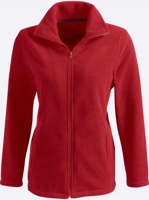 Veste polaire à col à revers avec poches et glissière - Taille standard - Moda Vilona - Kiabi