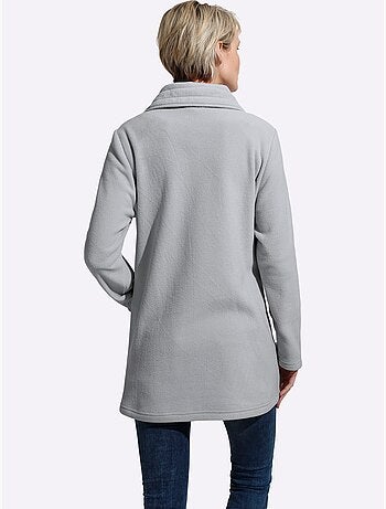 Veste polaire à col à revers et poches pratiques - taille standard - moda vilona