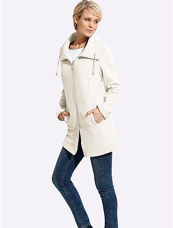 Veste polaire à col à revers et poches pratiques - taille standard - moda vilona