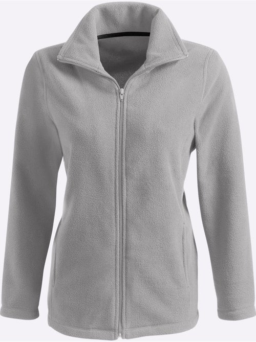 Veste polaire à col montant avec glissière et deux poches - Taille standard - Moda Vilona - Kiabi