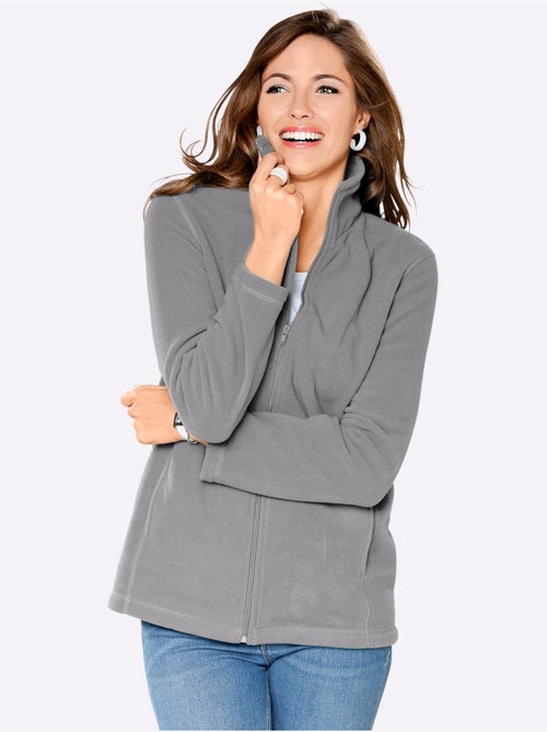 Veste polaire à col montant avec glissière et deux poches - Taille standard - Moda Vilona - Kiabi