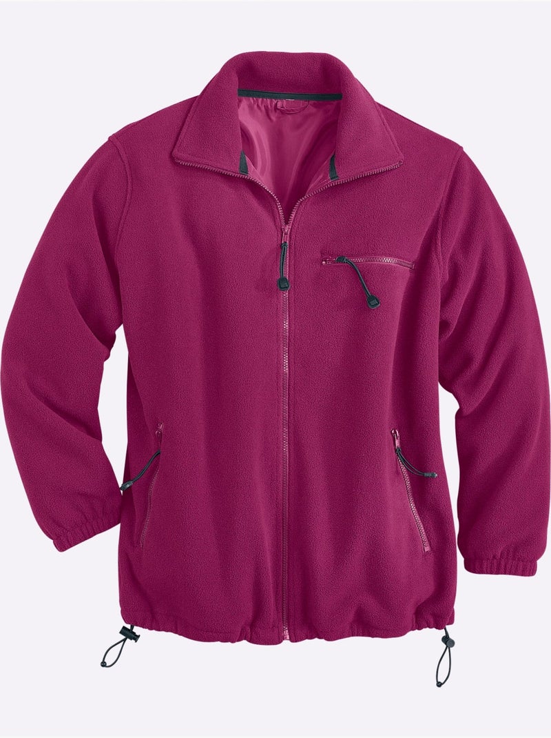 Veste polaire à col montant avec poches et bords extensibles - taille standard - witt Rose fushia - Kiabi
