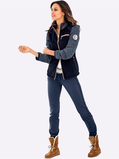 Veste polaire à col montant et manches en tricot - Taille standard - Witt - Kiabi