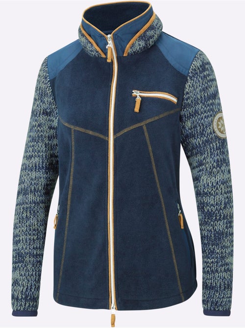 Veste polaire à col montant et manches en tricot - Taille standard - Witt - Kiabi