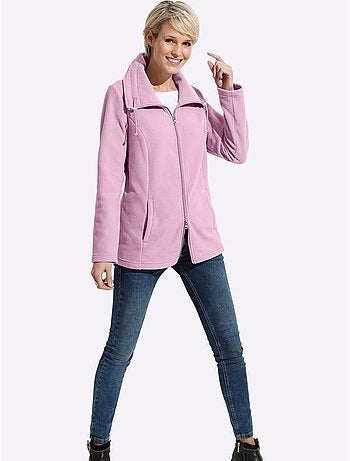 Veste polaire douce à col réglable et poches cousues - taille standard - moda vilona