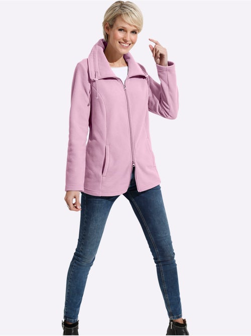 Veste polaire à double glissière et col réglable avec poches cousues - taille standard - moda vilona - Kiabi