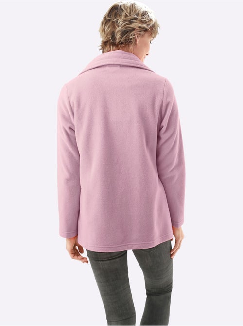 Veste polaire à double glissière et col réglable avec poches cousues - taille standard - moda vilona - Kiabi