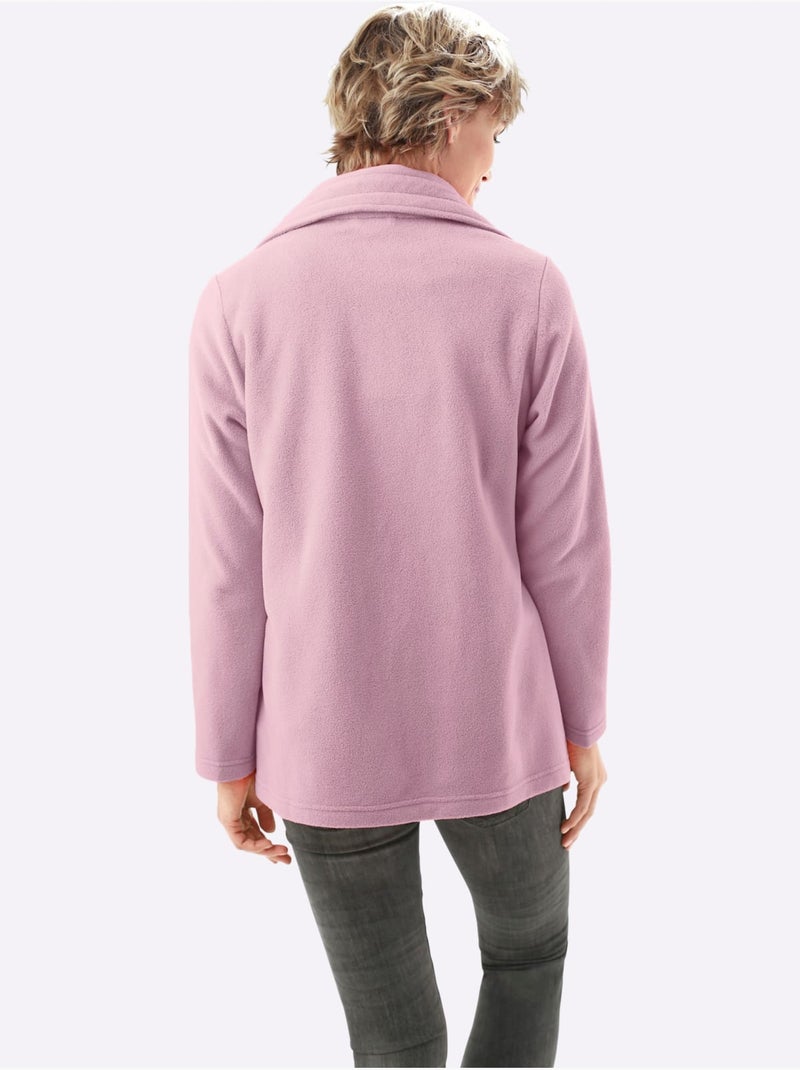Veste polaire à double glissière et col réglable avec poches cousues - taille standard - moda vilona Rose - Kiabi