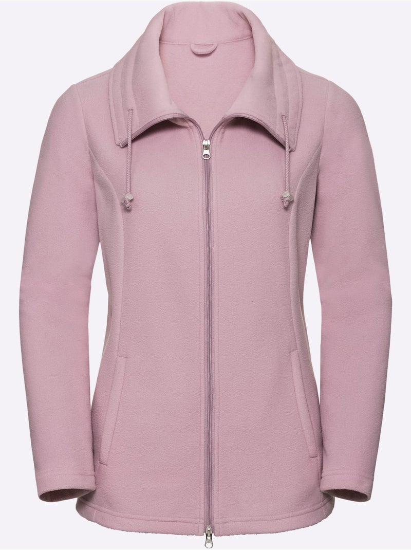 Veste polaire à double glissière et col réglable avec poches cousues - taille standard - moda vilona Rose - Kiabi