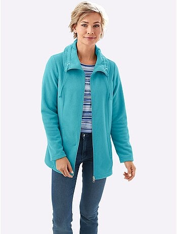 Veste polaire douce à col réglable et poches cousues - taille standard - moda vilona