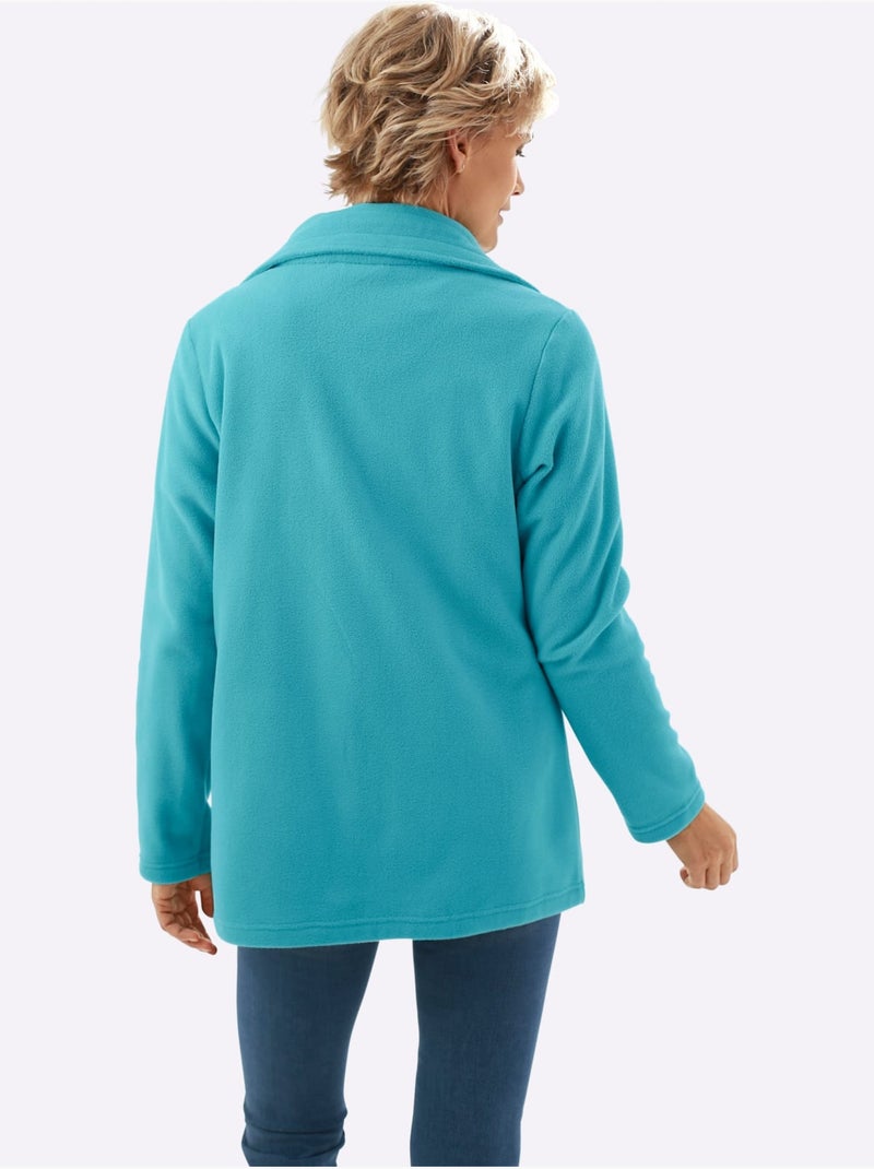 Veste polaire à glissière double et col à revers ajustable - taille standard - moda vilona Vert d'eau - Kiabi