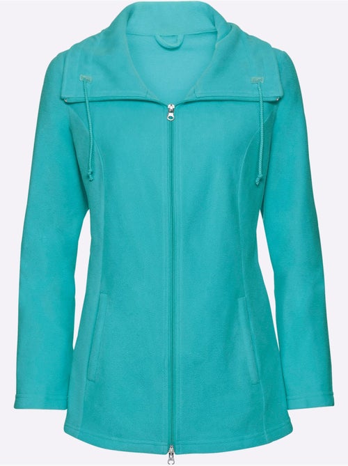 Veste polaire à glissière double et col à revers ajustable - taille standard - moda vilona - Kiabi