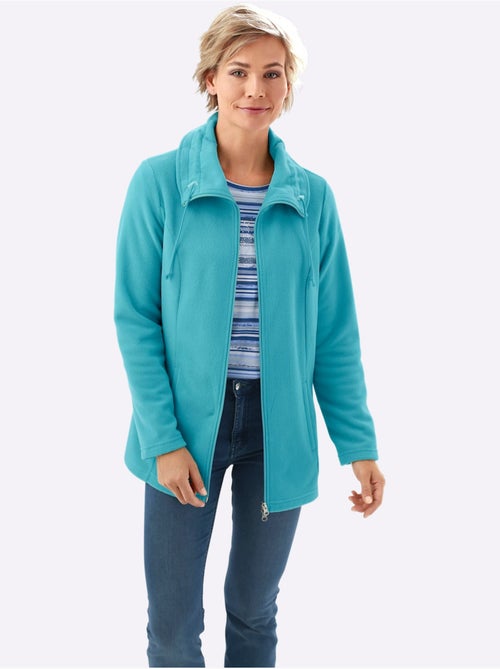 Veste polaire à glissière double et col à revers ajustable - taille standard - moda vilona - Kiabi