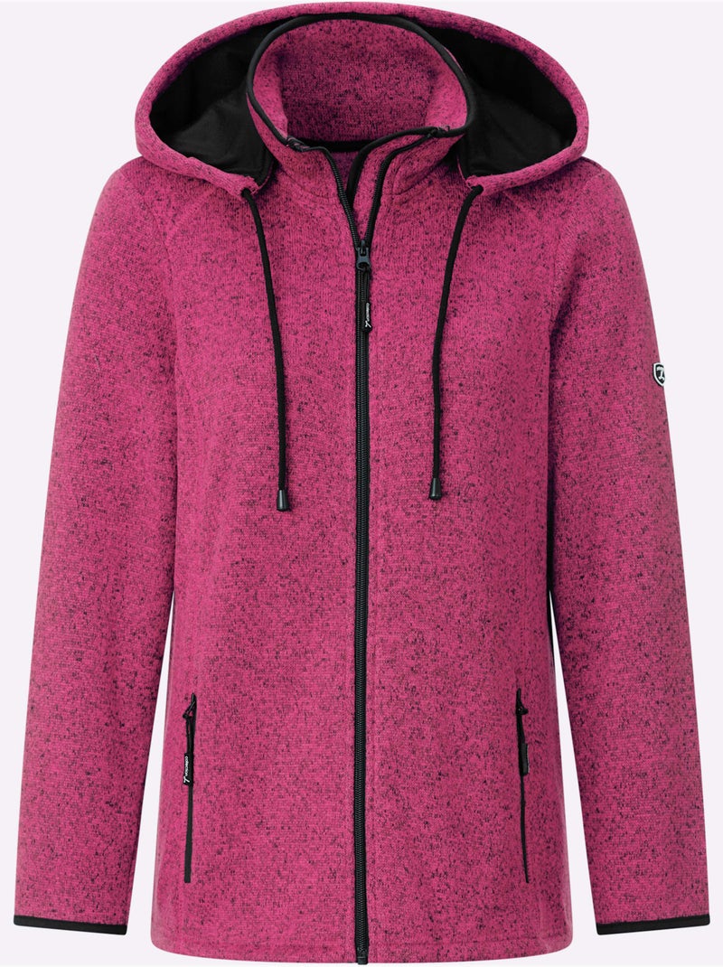 Veste polaire avec capuche amovible et poches à glissière - Taille standard - Witt Rose fushia - Kiabi