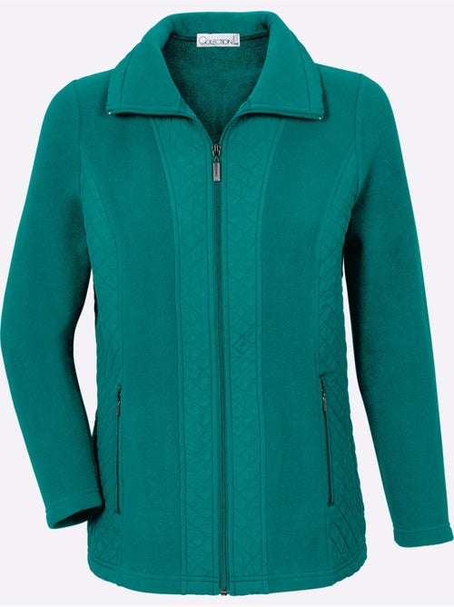 Veste polaire avec col à revers et empiècements piqués - Taille standard - Witt - Kiabi