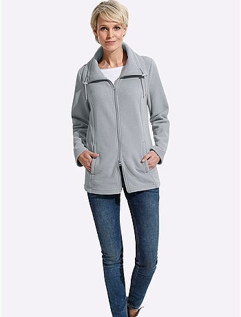 Veste polaire douce à col réglable et poches cousues - taille standard - moda vilona