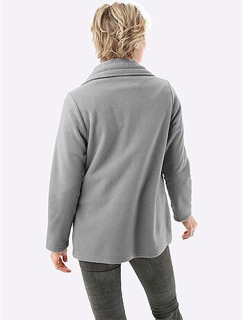 Veste polaire douce à col réglable et poches cousues - taille standard - moda vilona