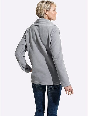 Veste polaire douce à col réglable et poches cousues - taille standard - moda vilona