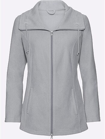 Veste polaire douce à col réglable et poches cousues - taille standard - moda vilona