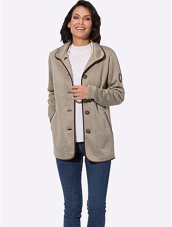 Veste polaire avec col montant et boutons en biais - Taille standard - Witt