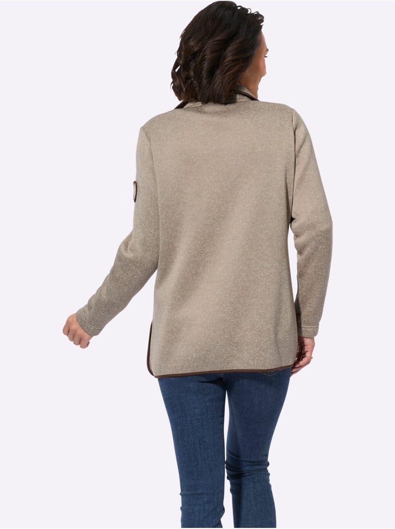 Veste polaire avec col montant et boutons en biais - Taille standard - Witt Ecru - Kiabi
