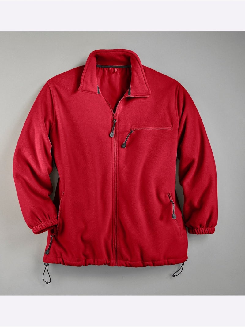 Veste polaire avec col montant et manches longues à poches zippées - taille standard - witt Rouge - Kiabi