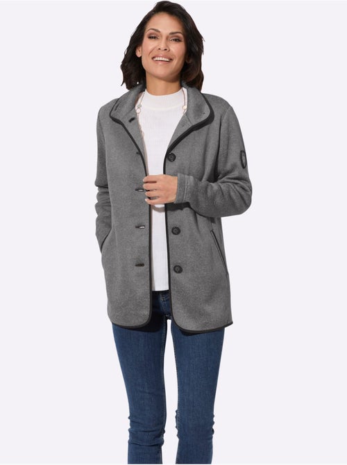 Veste polaire chaude à col montant avec boutons et poches - Taille standard - Witt - Kiabi