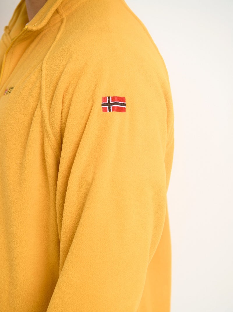 Veste polaire chaude avec col montant Moutarde - Kiabi