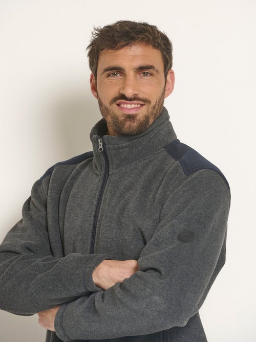 Veste polaire chaude zippée col montant - Kiabi