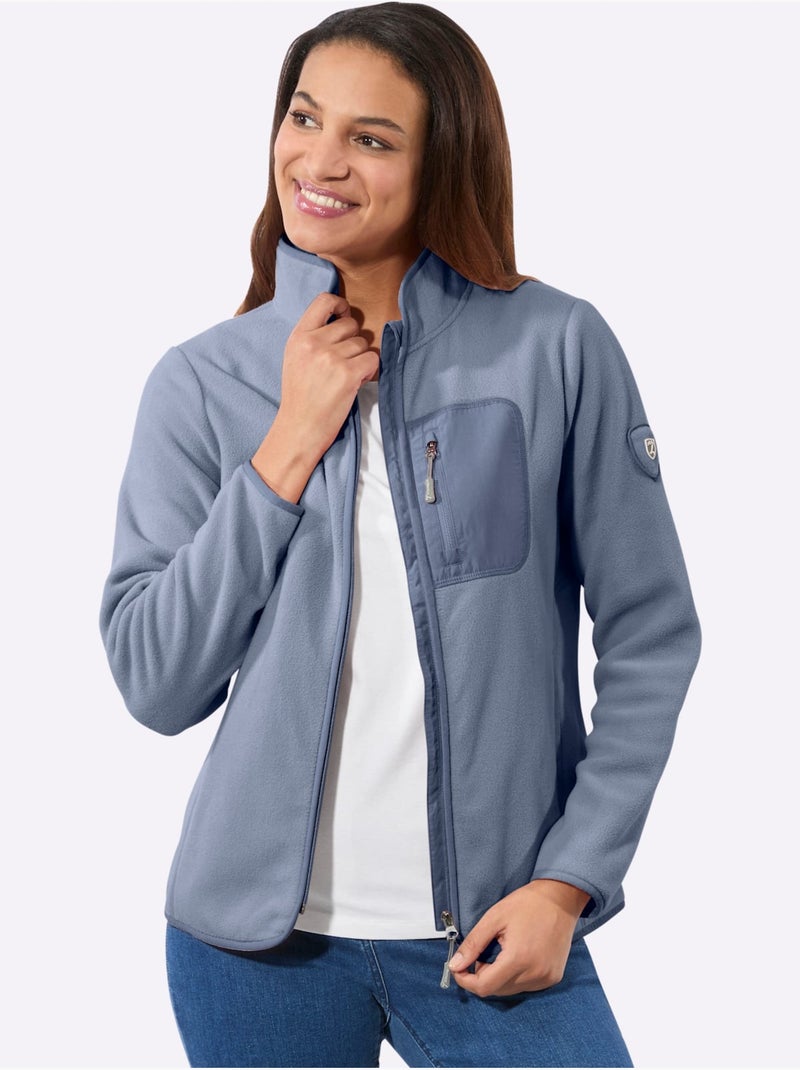 Veste polaire col montant arrondi - taille standard - witt Gris tourterelle - Kiabi