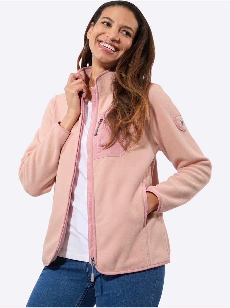 Veste polaire col montant arrondi - taille standard - witt Poudre - Kiabi