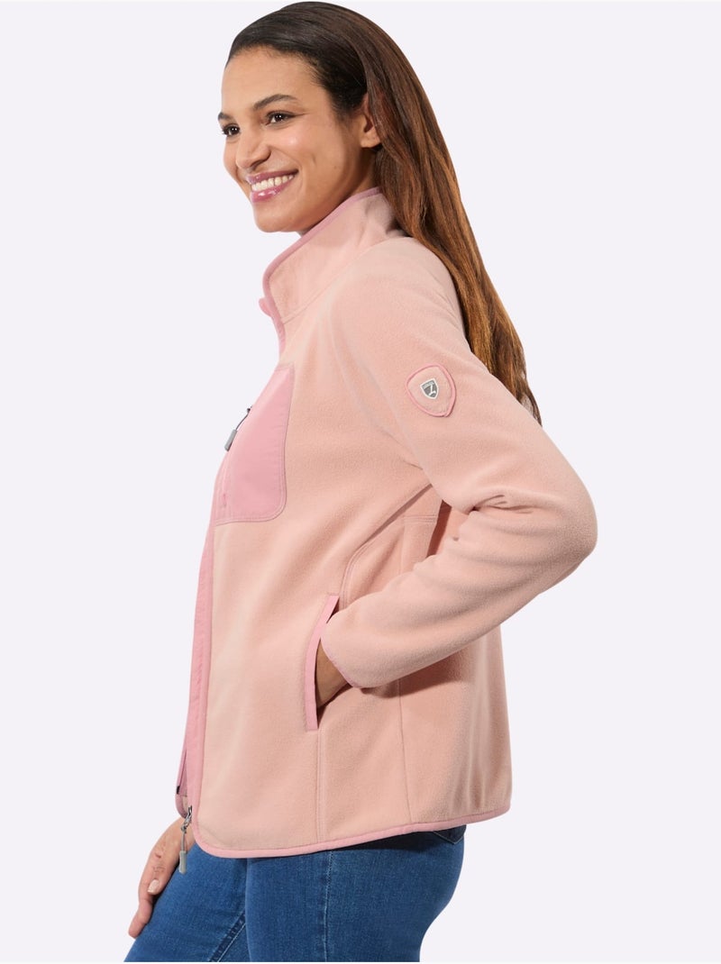 Veste polaire col montant arrondi - taille standard - witt Poudre - Kiabi