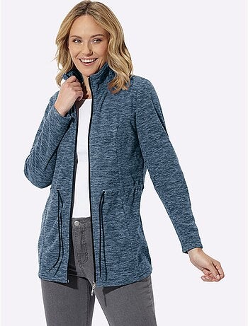 Veste polaire coupe longue affinante - taille standard - moda vilona