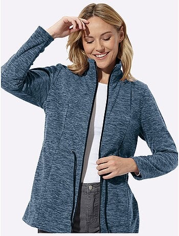Veste polaire coupe longue affinante - taille standard - moda vilona