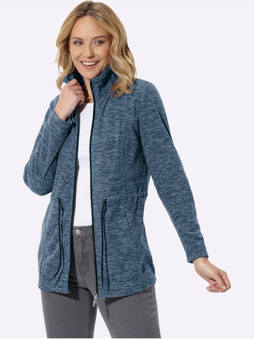 Veste polaire coupe longue affinante - taille standard - moda vilona - Kiabi