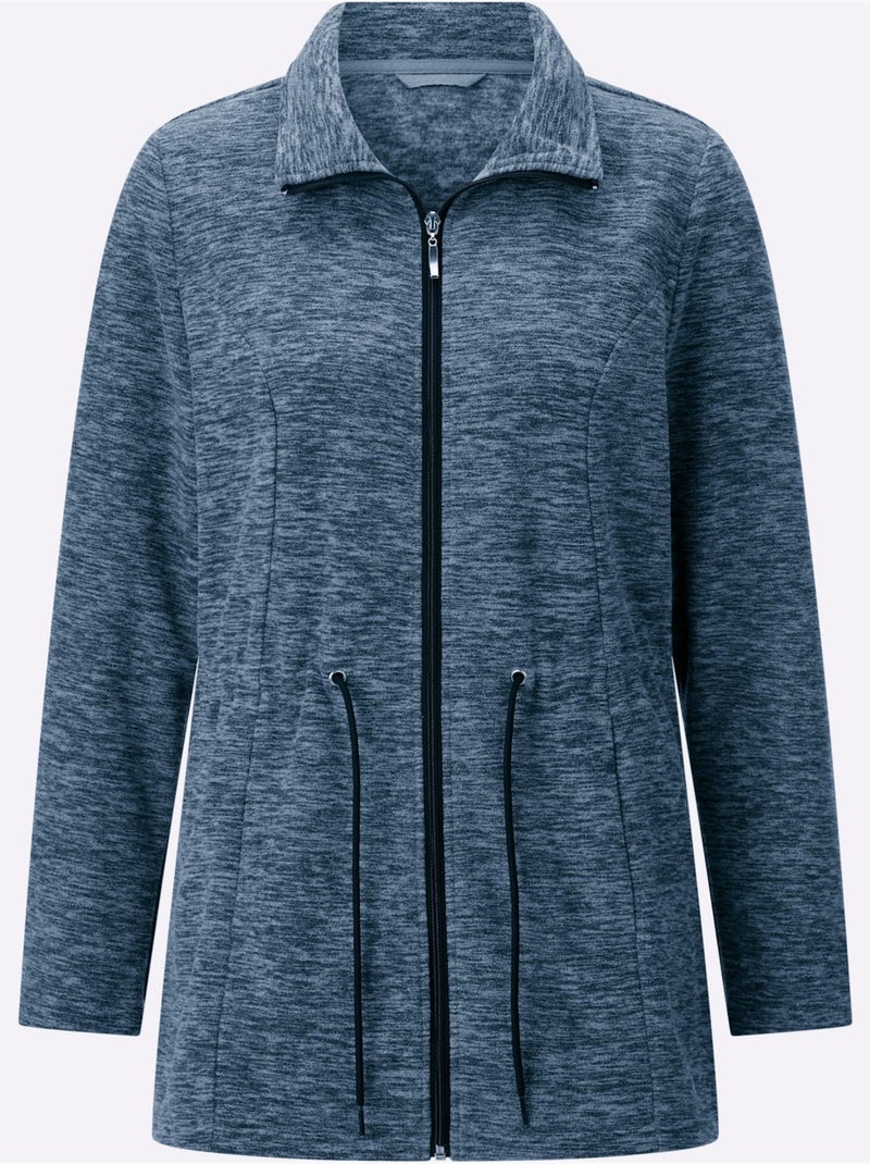 Veste polaire coupe longue affinante - taille standard - moda vilona Bleu foncé - Kiabi